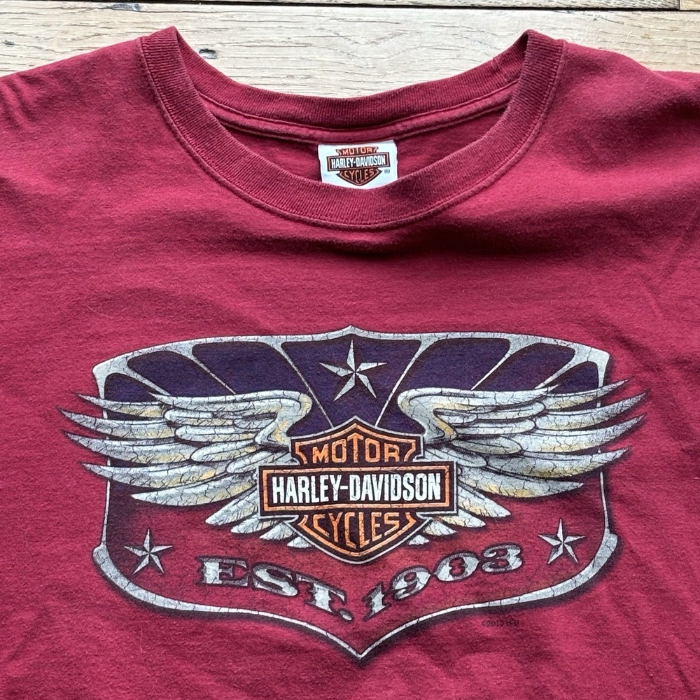 Men's 2XL Harley Davidson Nags Head North Carolina Red Crew Neck T-Shirt